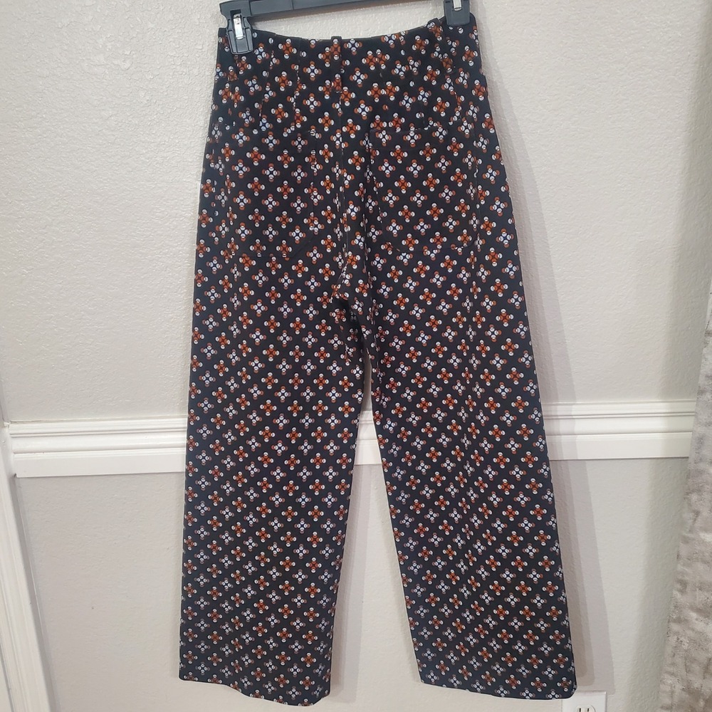Maeve by Anthropologie The Colette Cropped WideLeg Pants Geometric Print Size 26 - Picture 3 of 11